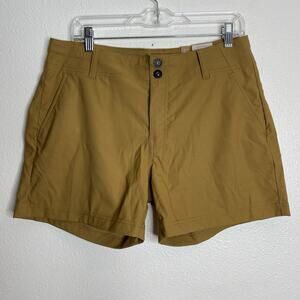 PrAna Alana Short 5" Inseam Embark Brown Highrise Pockets Women's‎ Size 12 NWT